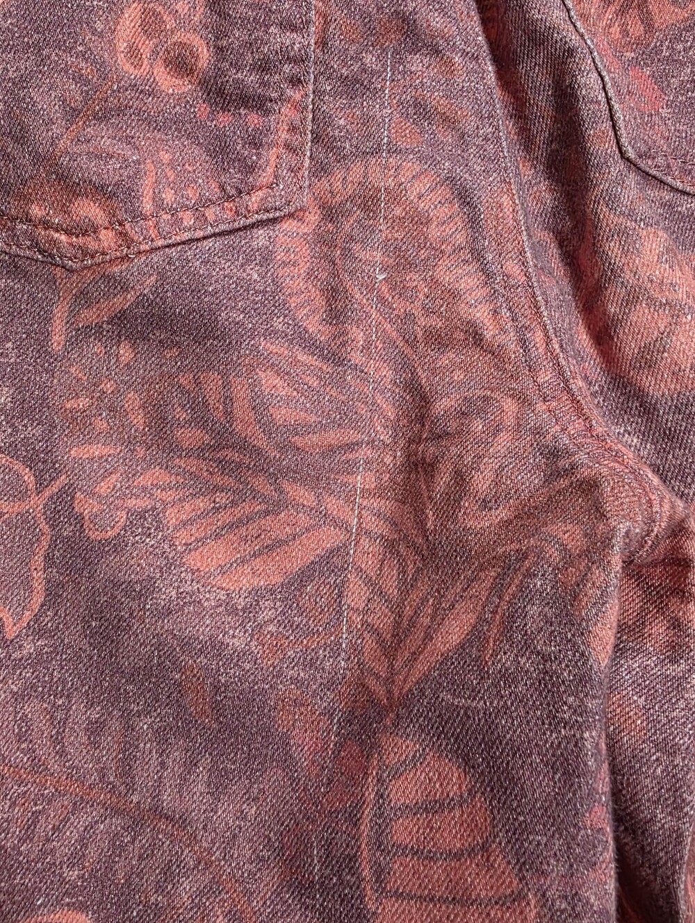 Pilcro Pink Red Patterned Wide-Leg Bootcut Pants - Picture 9 of 16